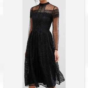 Frock and Frill High Neck Lace Dress Size 12